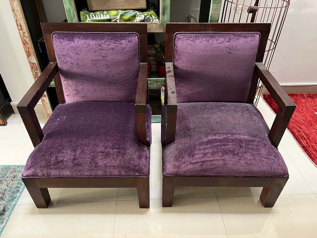 Purple crushed shop velvet chair