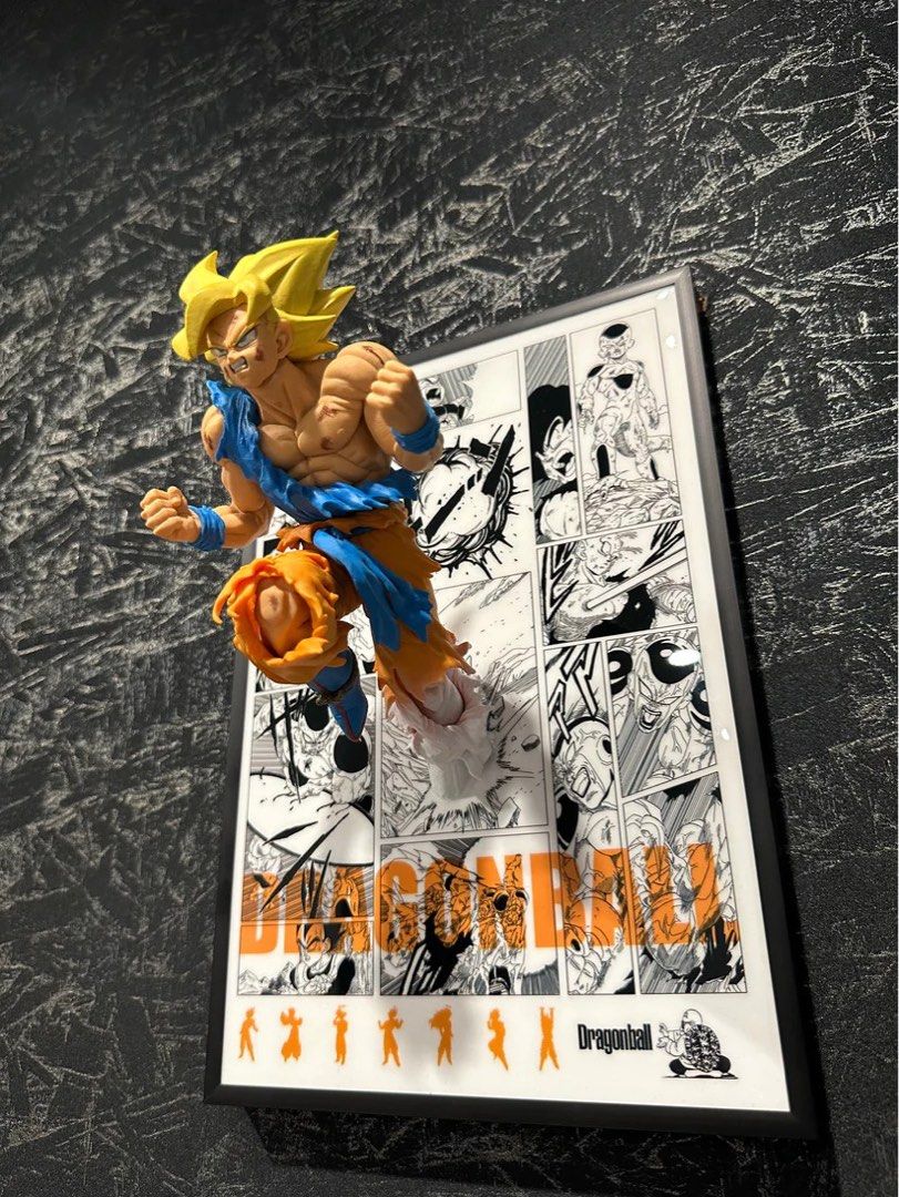 3D Anime Painting - Goku Super Saiyan Running Out From Anime World, Hobbies  & Toys, Toys & Games on Carousell