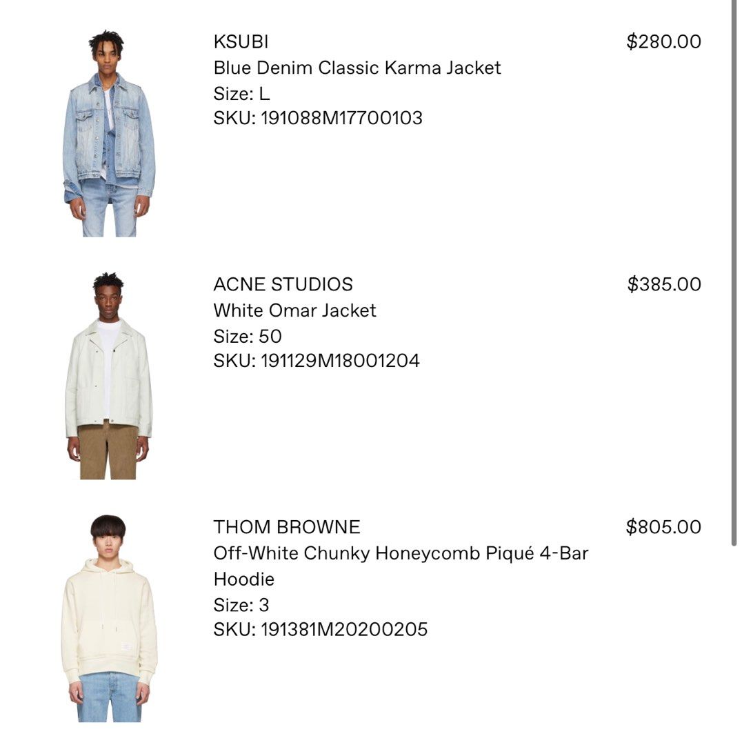 Acne Studios White Omar Jacket Men s Fashion Coats Jackets and