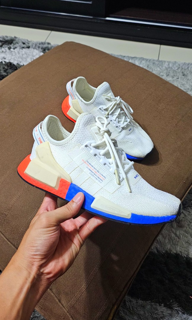 Adidas nmd r1 v2 hotsell white orange