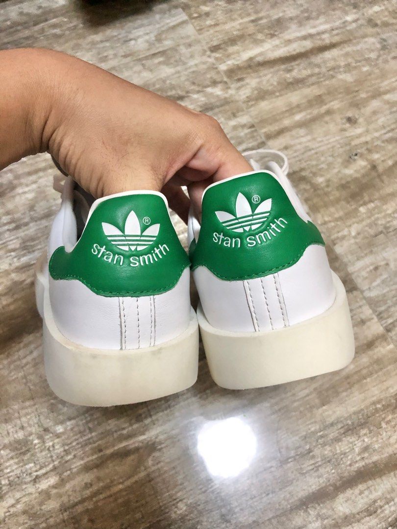 Adidas stan smith bold white green 7.5w Women s Fashion Footwear