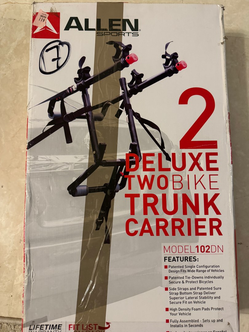 Allen deluxe 2 bike trunk cheap carrier