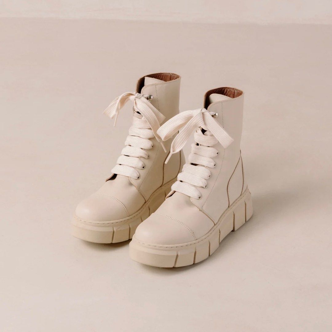 Real leather combat boots womens 2025