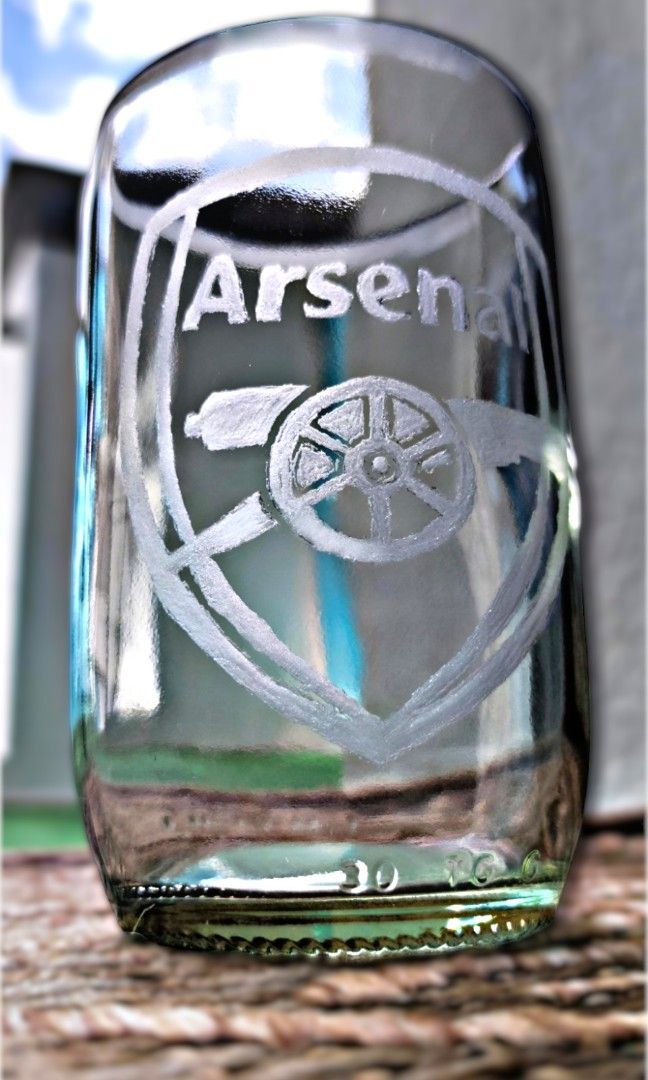 Arsenal F.C. Upcycled Drink Glass, Hobbies & Toys, Memorabilia ...