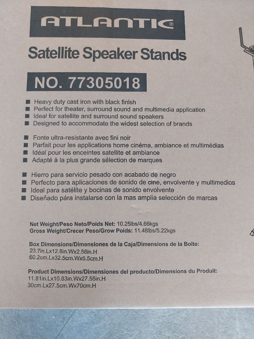 ATLANTIC Satellite Speaker Stand, Hobbies & Toys, Music & Media, Music