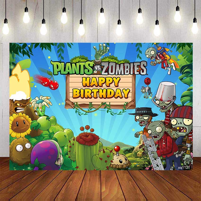 [Avail] 150x100cm Plants Vs Zombies PVZ Backdrop Birthday Party ...