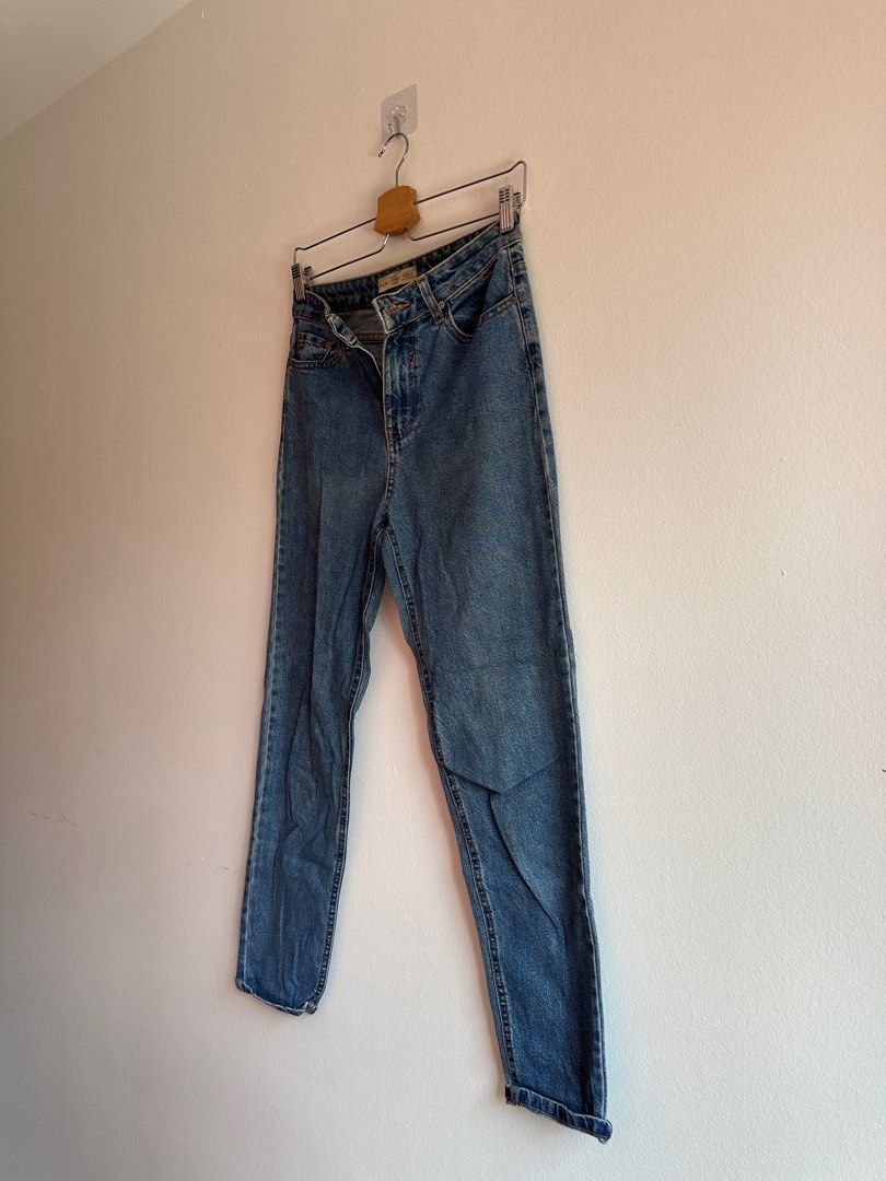 Bershka vintage denim mom jeans top