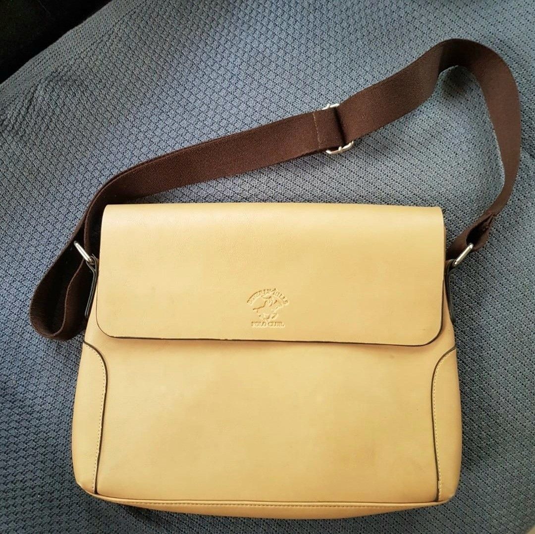 Beverly Hills Polo Club Leather Messenger Bag Fesyen Wanita Tas Dompet di Carousell