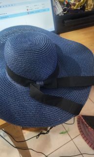 Blue fedora hat for summer