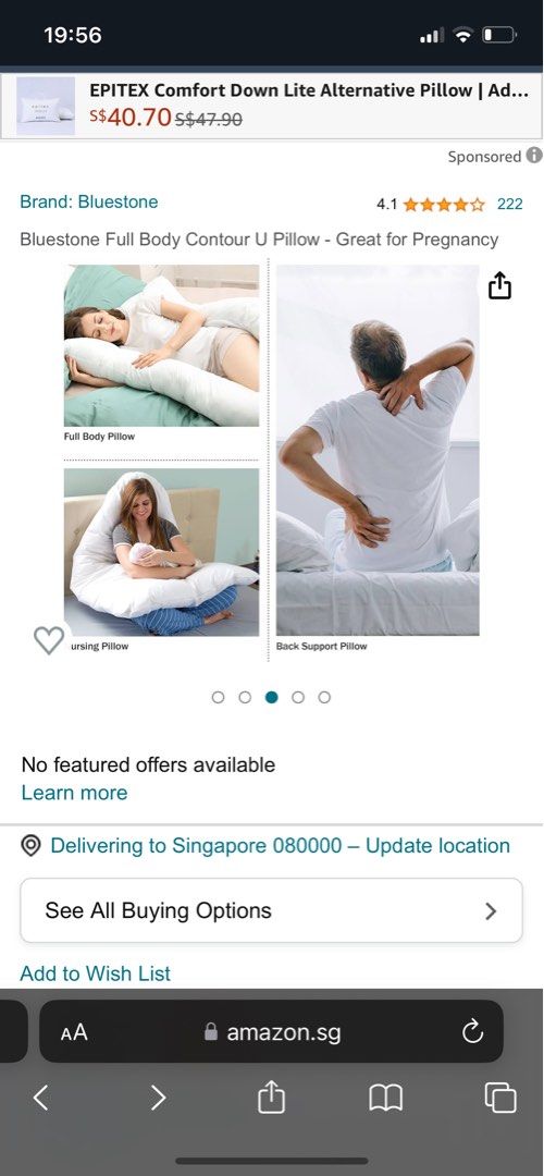 Bluestone full body contour u pillow outlet