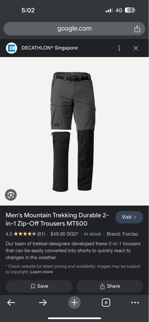 Mens sturdy mountain trekking trousers - MT500 - Decathlon