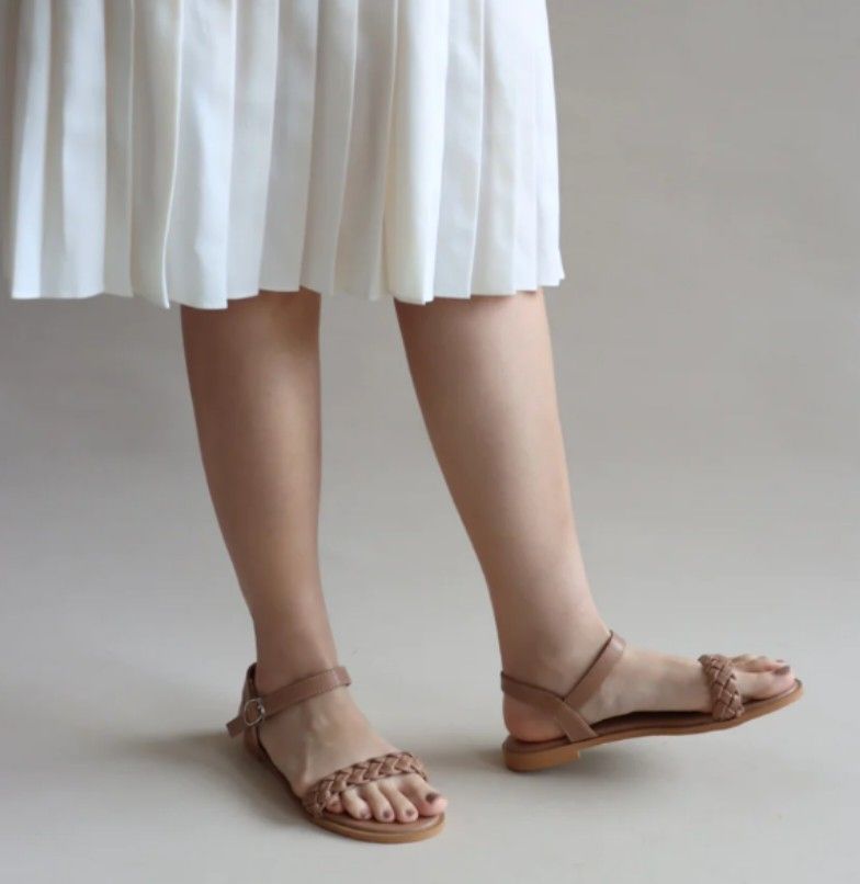 DEMI DOUBLE STRAP SANDALS (NATURAL)