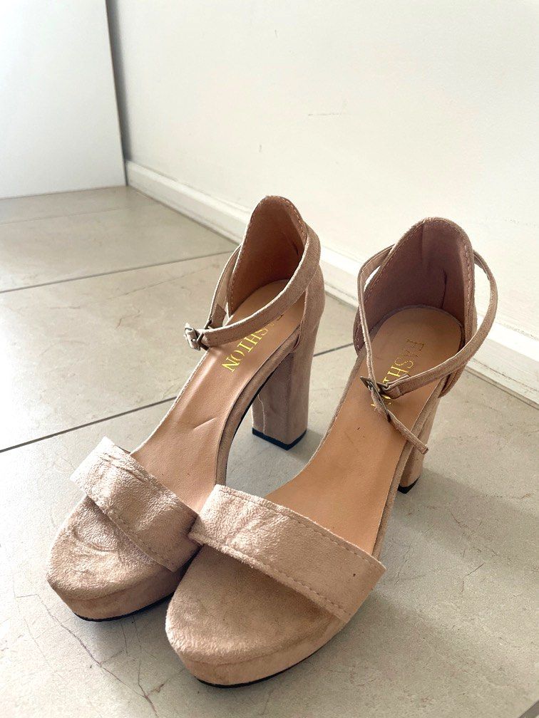Brand New Beige Thick Stable High heels