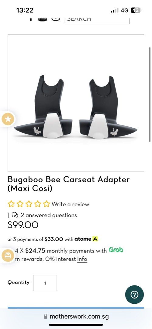 Joie car seat adaptors for bugaboo sales