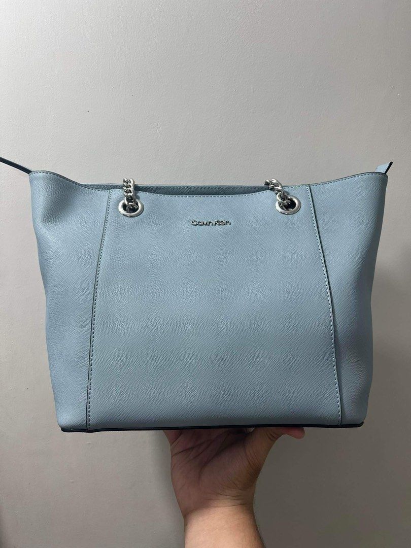 Calvin klein blue tote bag hot sale