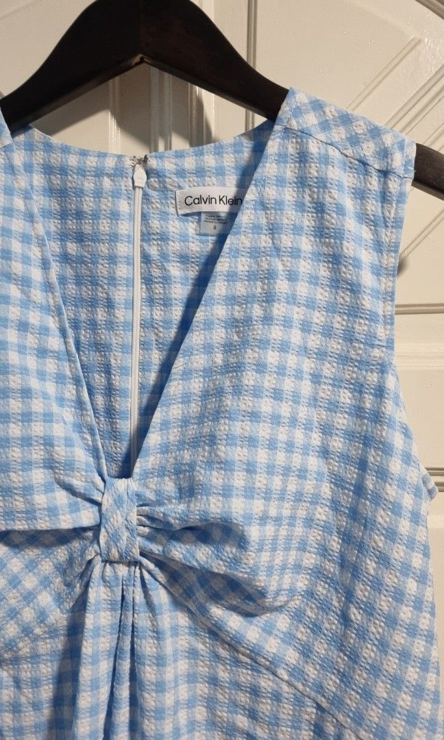 Calvin klein top gingham midi dress
