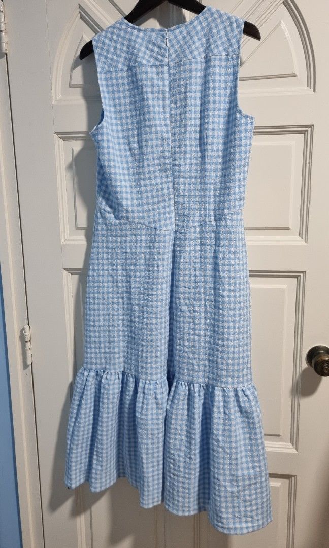 Calvin klein gingham midi dress hotsell