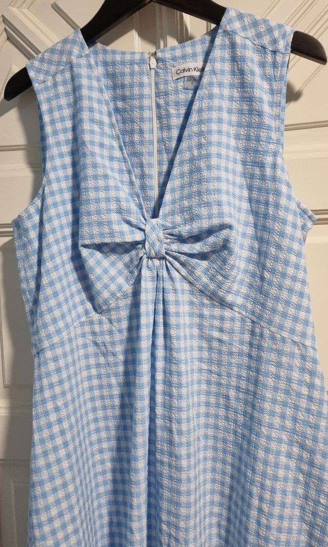 Calvin klein gingham midi dress new arrivals