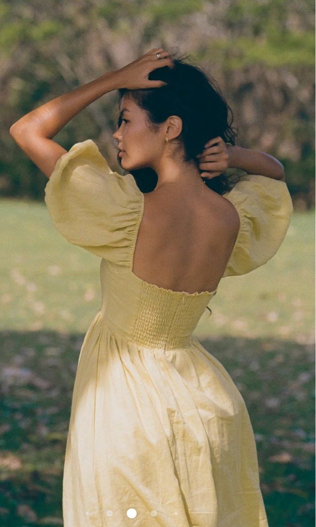 CaM Sherlyn Maxi Dress in Chartreuse, Women's Fashion, Dresses