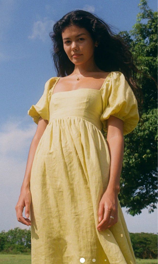 CaM Sherlyn Maxi Dress in Chartreuse, Women's Fashion, Dresses