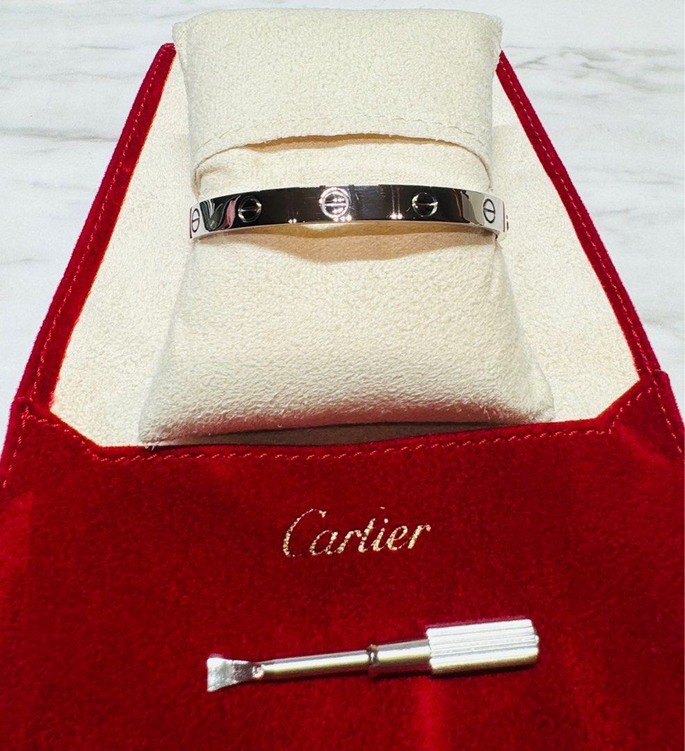 Cartier Love Bracelet Size 17 White Gold Full Set Original from Japan Cartier boutique