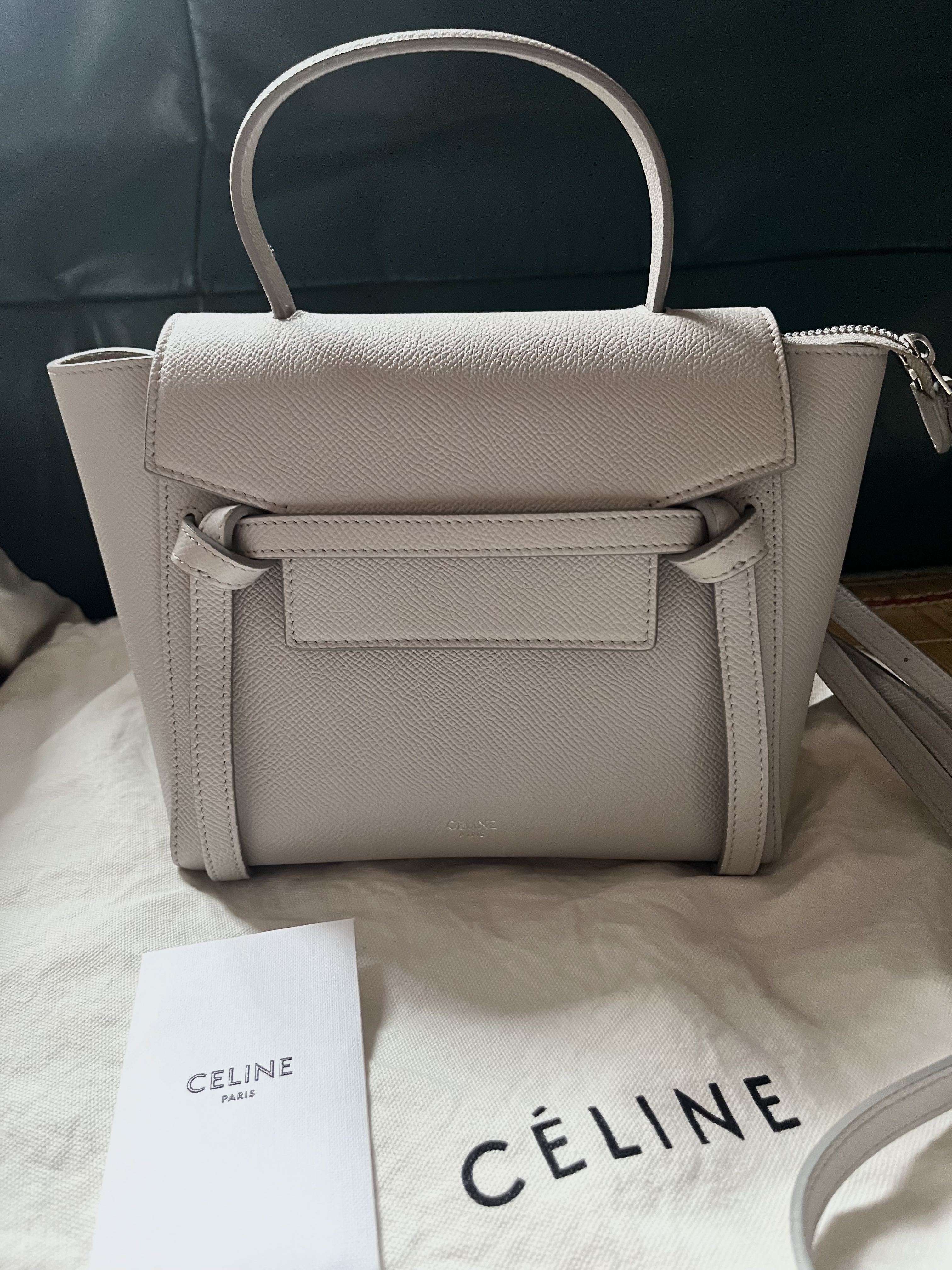Celine belt bag nano light grey Carousell
