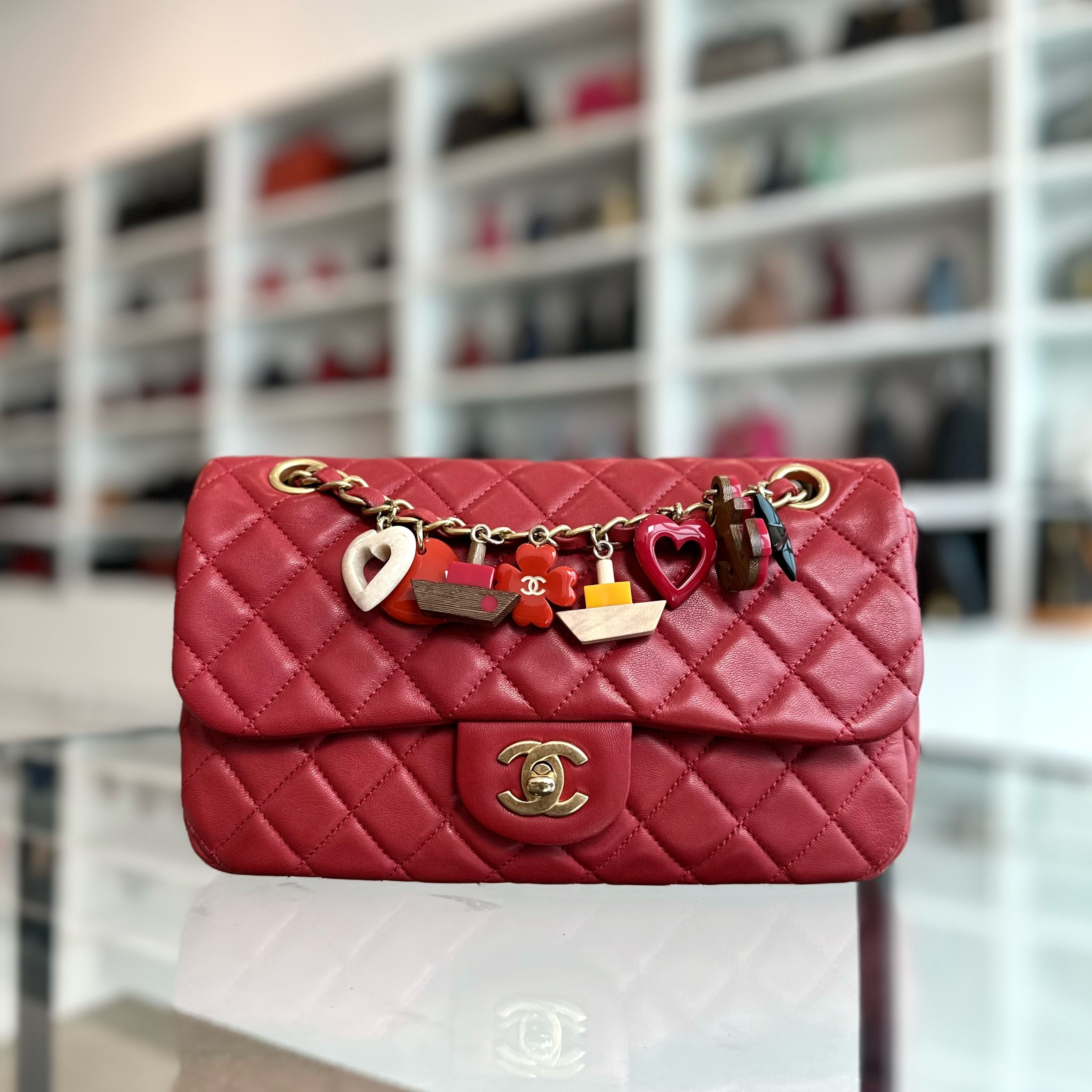 Red chanel flap sale