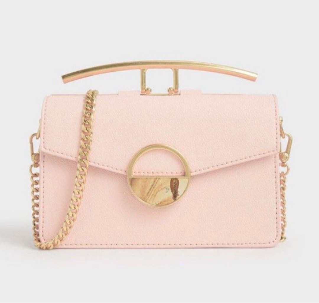 Charles and keith discount light pink bag