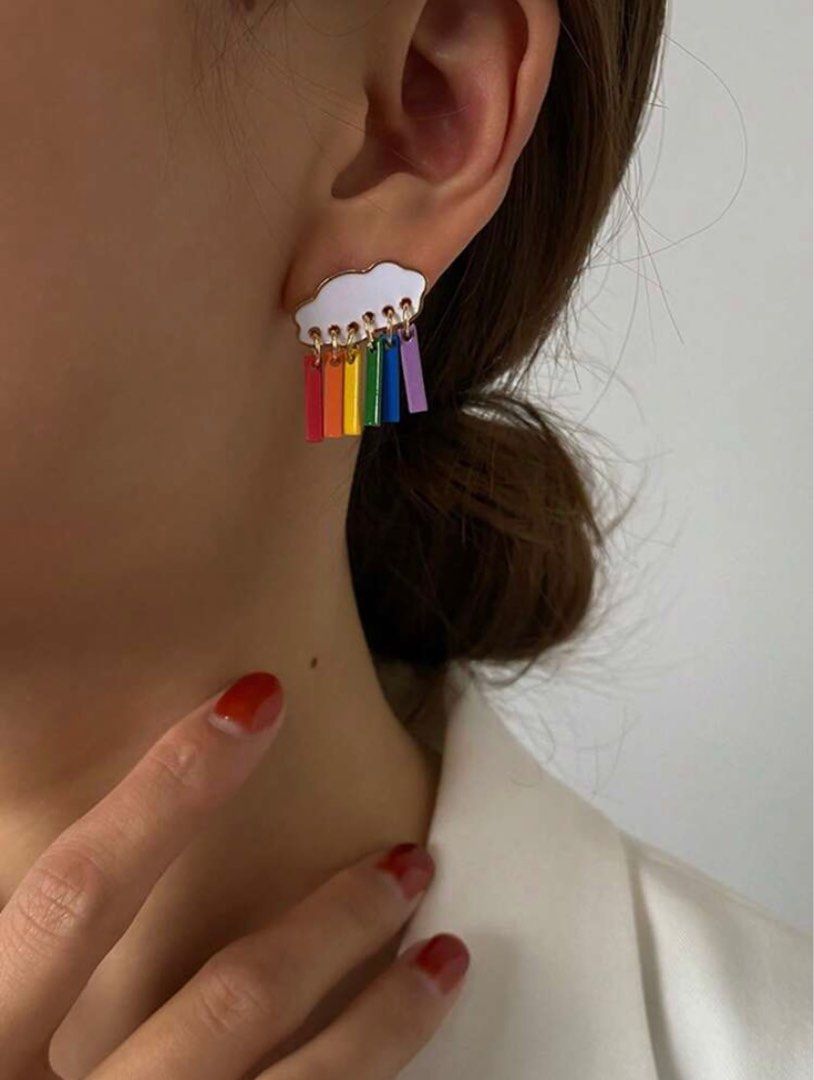 Rainbow stud hotsell earrings