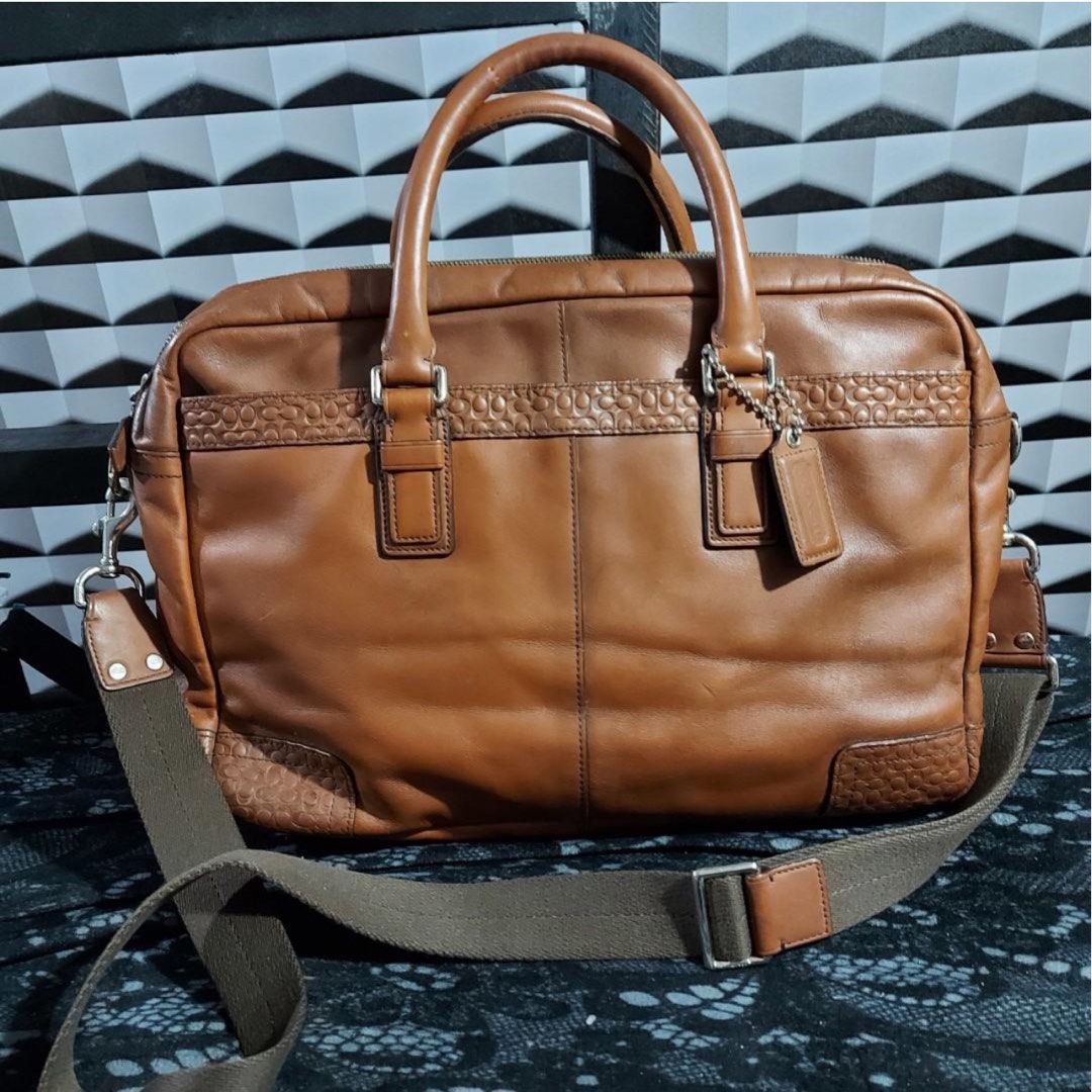 Coach Leather Laptop / Document / Briefcase Bag, Luxury, Bags & Wallets on Carousell