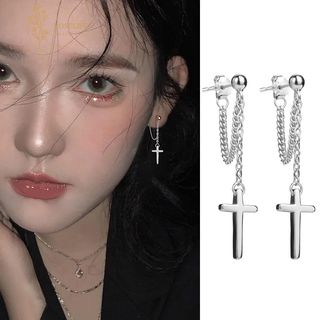 Chain cross earrings new arrivals
