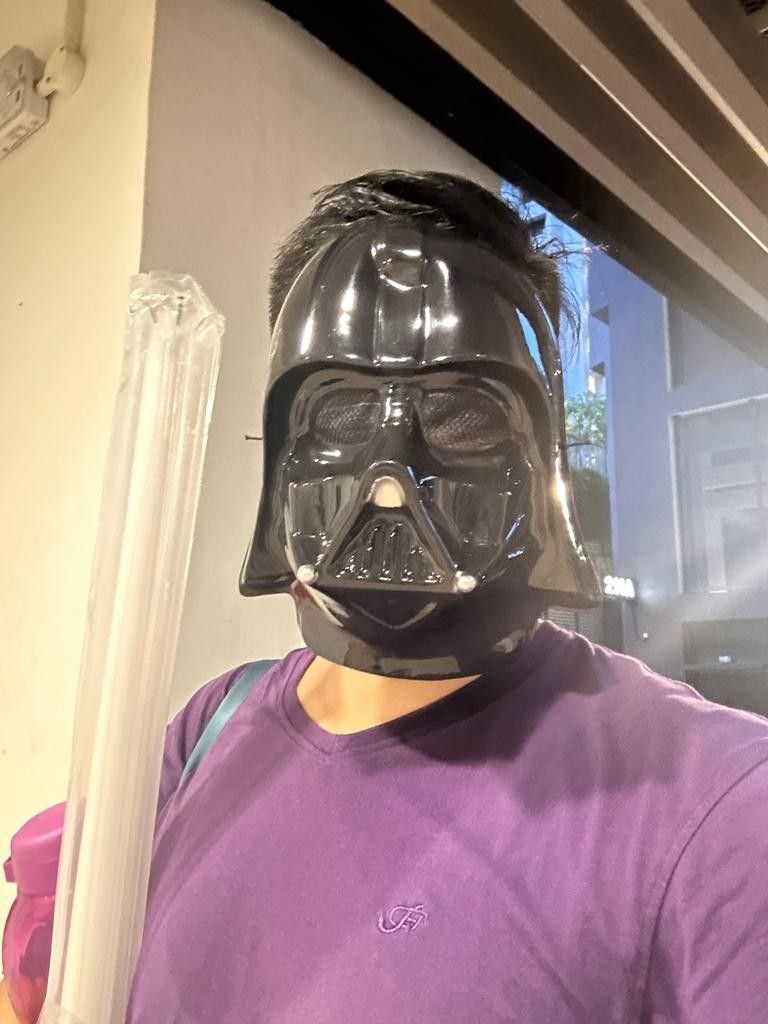 Dark vader mask with light saber, Everything Else on Carousell