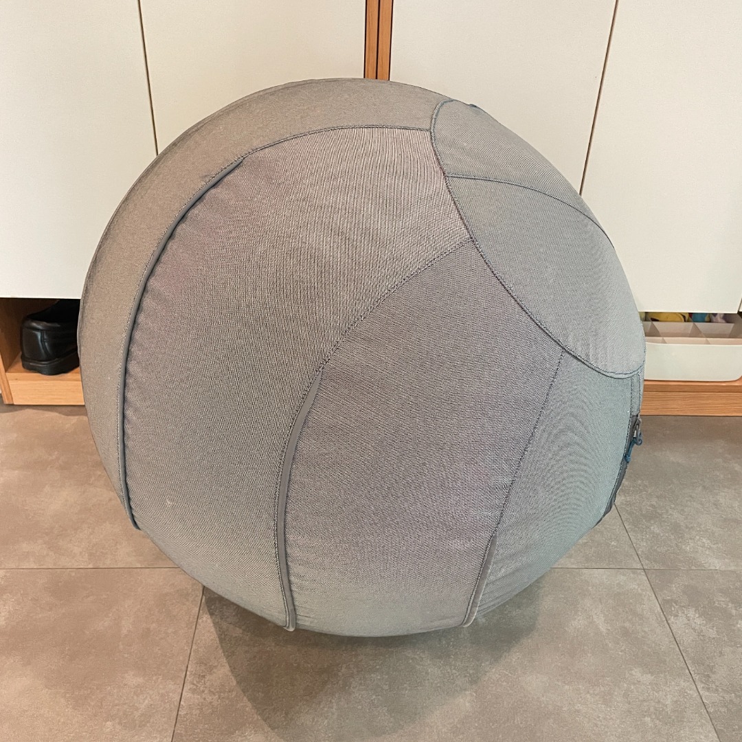 Decathlon Swiss Ball 65 cm in Grey with Grey Cover Exercise