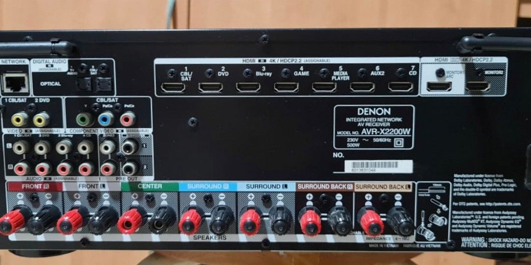 Denon AVR X2200W Receiver & Amplifier, Audio, Soundbars, Speakers
