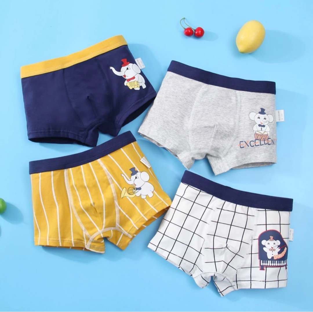 Pack Of 4 Elephant Underwear, Babies & Kids, Babies & Kids Fashion on  Carousell
