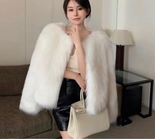 Furry clearance white coat