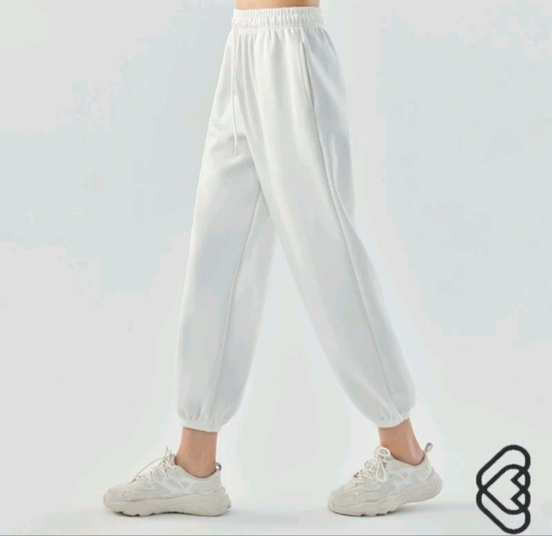 FENIN JOGGERS RUNNING PANTS SWEAT PANTS IN WHITE Women s