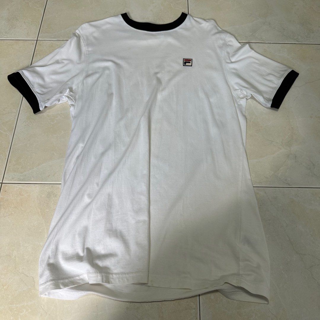 Fila white tee Men s Fashion Tops Sets Tshirts Polo Shirts