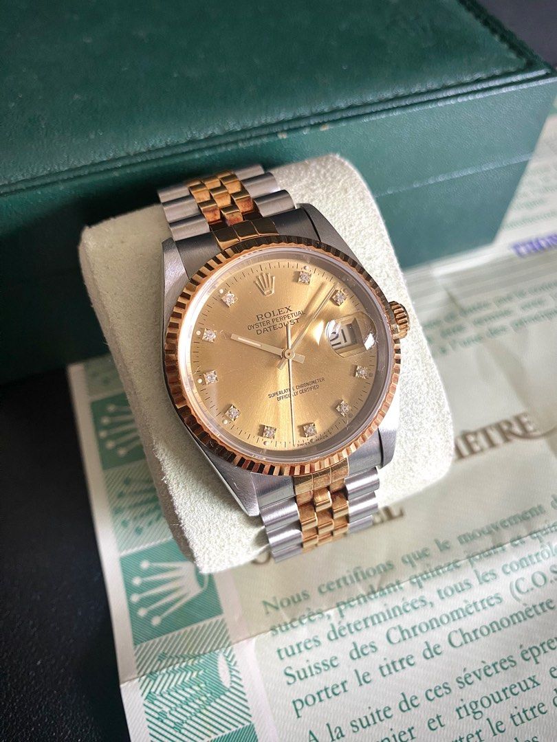 Mens gold rolex with diamonds on sale