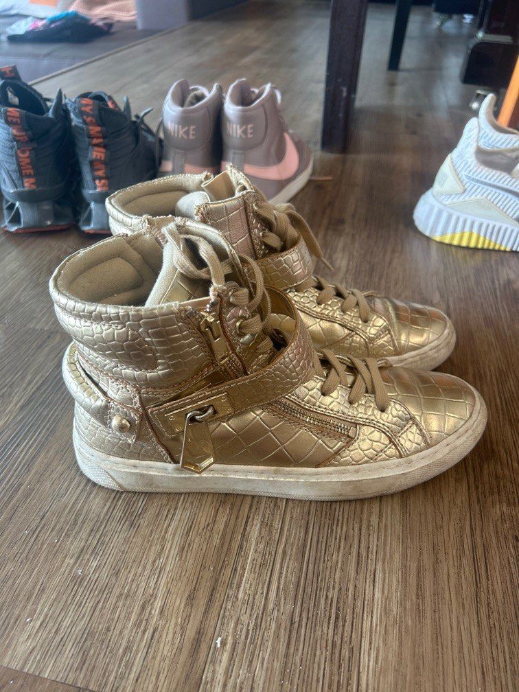 Aldo gold sneakers shop
