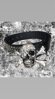 grunge punk skull rhinestone stud belt