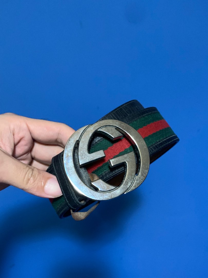 Red gucci signature belt on sale
