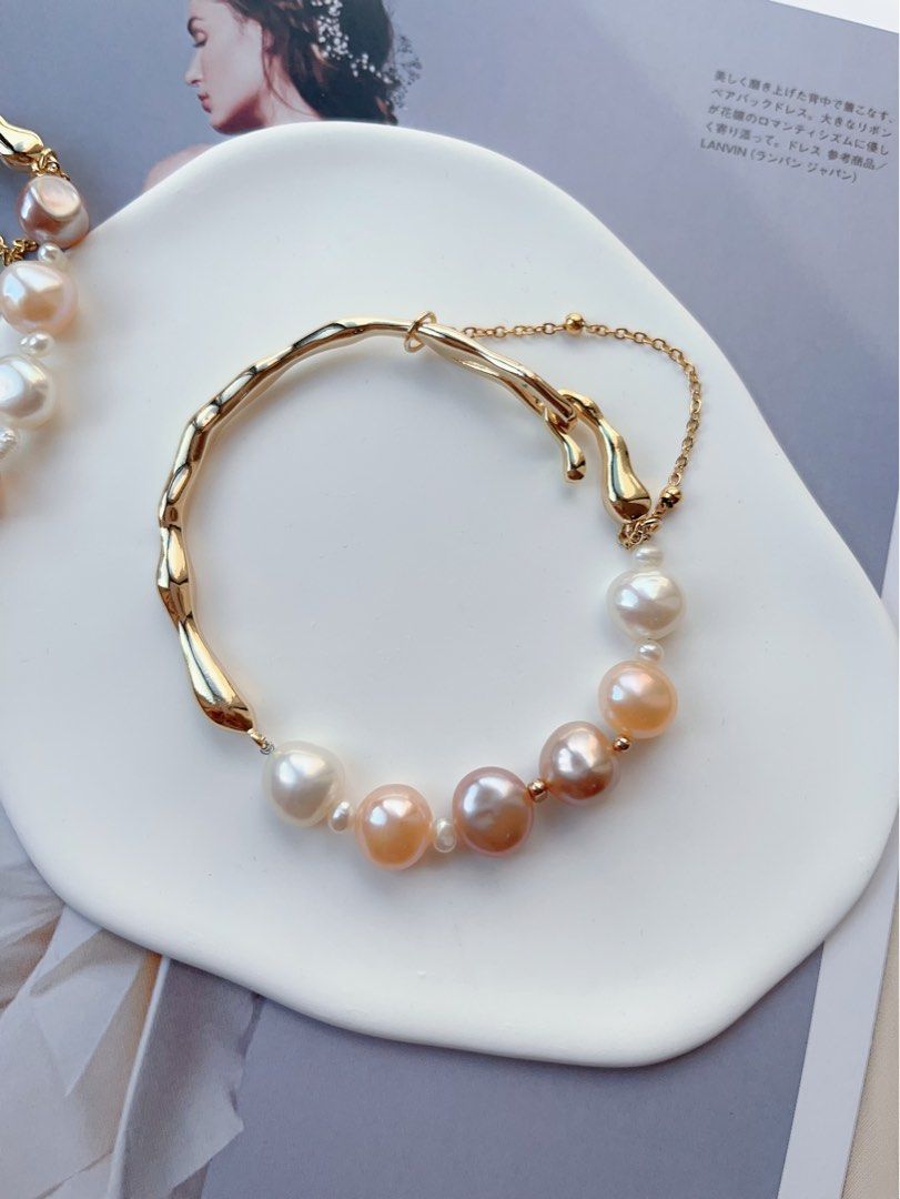 Lanvin/Big heart&pearl ribbon necklace（Lanvin Pearl Jewelry
