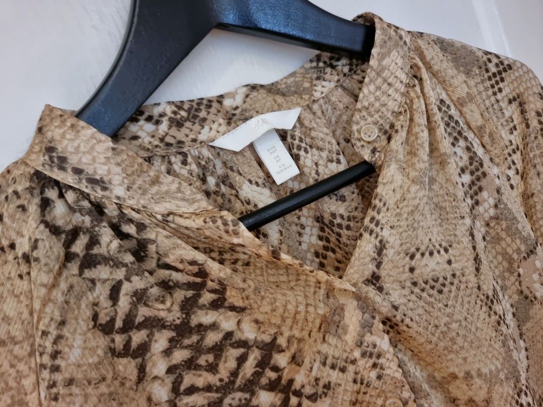 H M Classy Snakeskin Top Women s Fashion Tops Blouses on Carousell