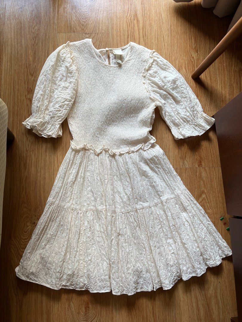 H&m white store crochet dress