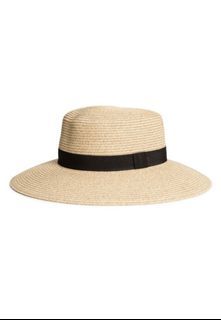 H&M Wide Brimmed Straw Hat Ribbon Band