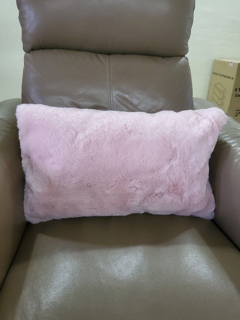 Hooga Soft Fluffy Pillow in Dusty Pink Furniture Home Living Home Decor Cushions Throws on Carousell