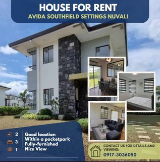 Avida Southfield Settings Nuvali house for rent fully furnished Laguna