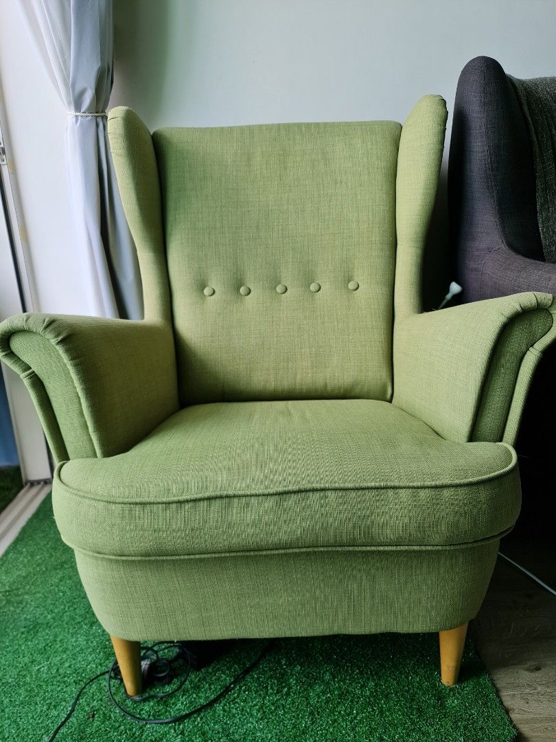 Green wingback hotsell chair ikea
