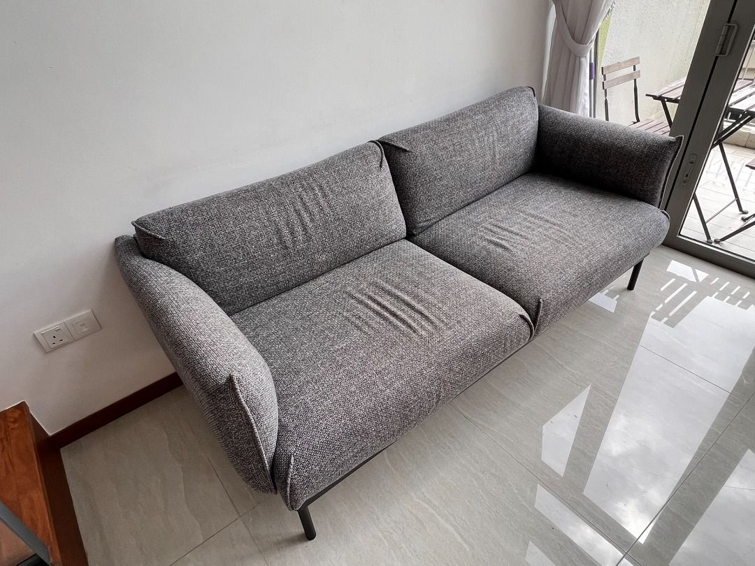 ÄPPLARYD Sofa with chaise, Lejde gray/black - IKEA